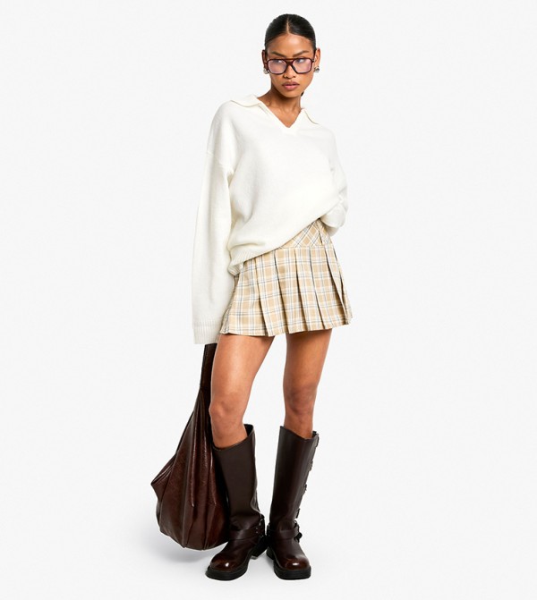 boohoo  Skirts - Beige Mini Skirts