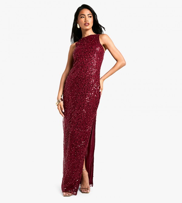 بوهو  فساتين - أحمر Maxi Dresses