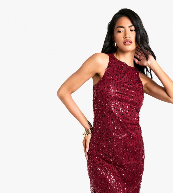 بوهو  فساتين - أحمر Maxi Dresses