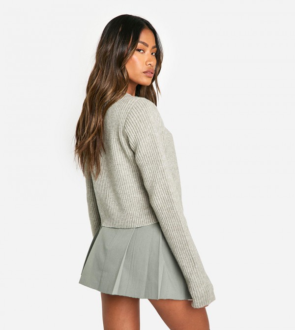بوهو  - رمادي Mini Skirts