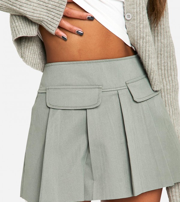بوهو  - رمادي Mini Skirts