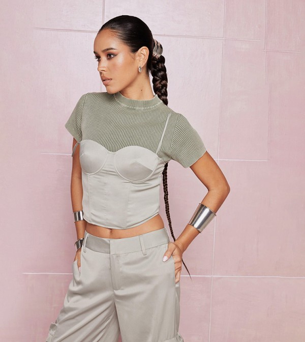 boohoo boohoo - Khaki Cropped Tops