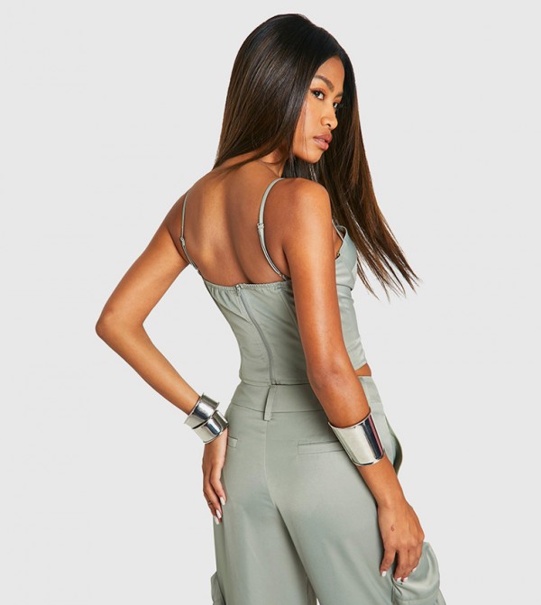 boohoo boohoo - Khaki Cropped Tops