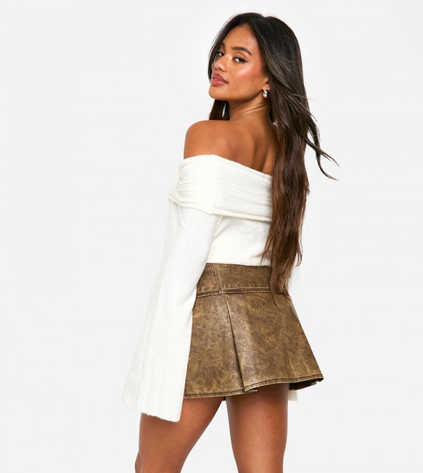 بوهو  ملابس - بني  Mini Skirts