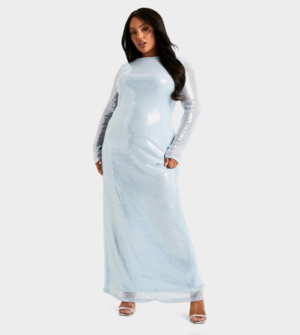 boohoo  Maxi Dresses - Light Blue Casual Dresses