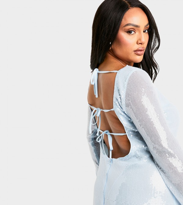 boohoo  Maxi Dresses - Light Blue Casual Dresses