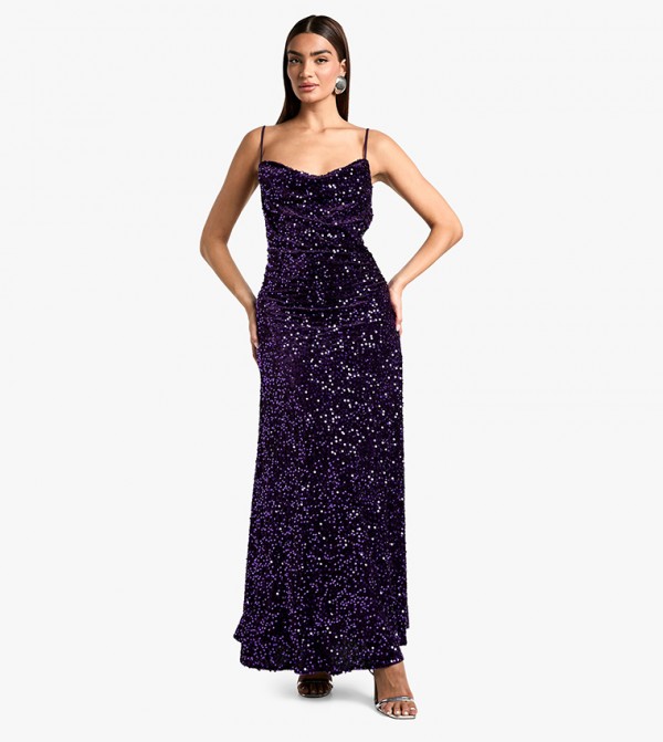 بوهو  فساتين - بنفسجي  Maxi Dresses
