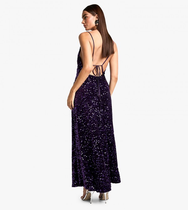 بوهو  فساتين - بنفسجي  Maxi Dresses