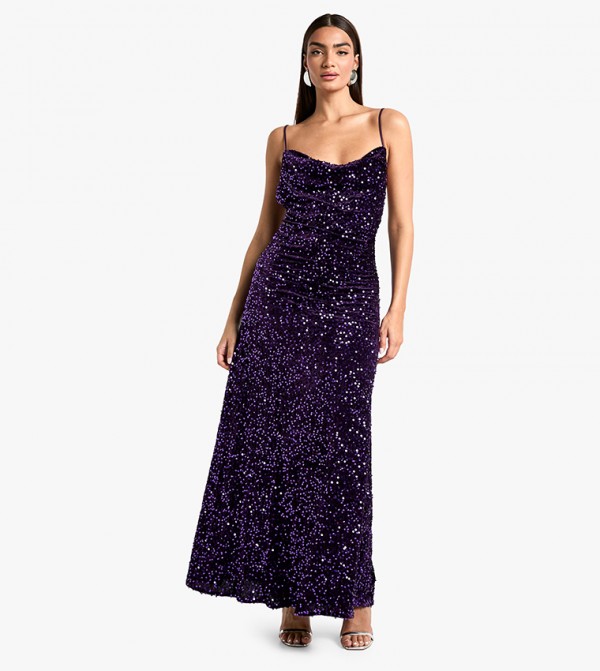 بوهو  فساتين - بنفسجي  Maxi Dresses