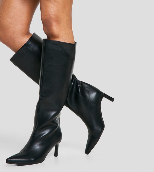 بوهو  أبوات - أسود Knee length Boots