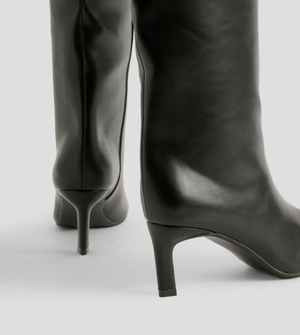 بوهو  أبوات - أسود Knee length Boots