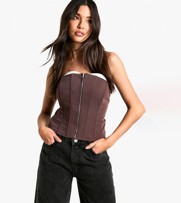 boohoo boohoo - Brown Casual Tops