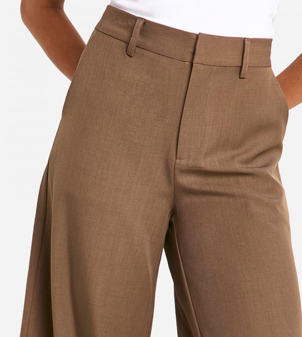 boohoo  Pants & Leggings - Brown Casual Pants