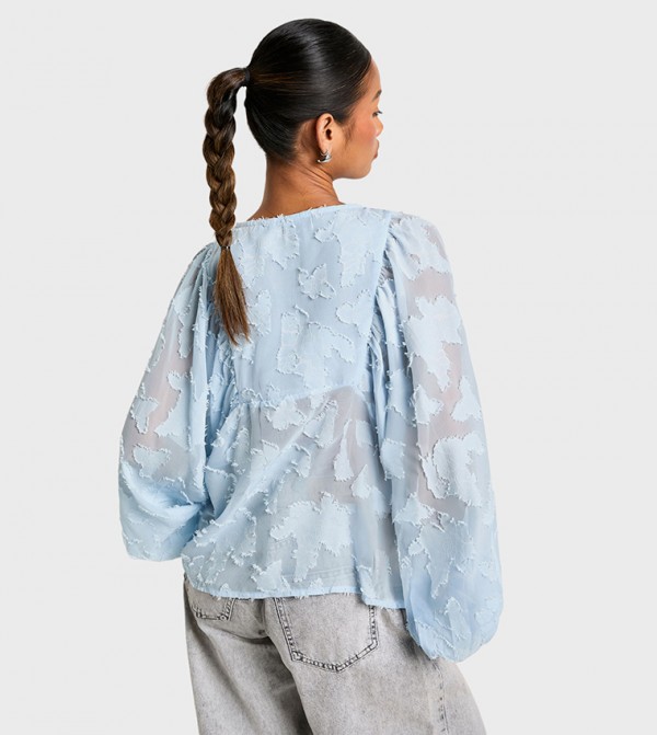 بوهو  - أزرق Casual Tops