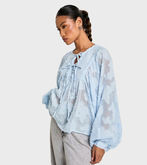بوهو  - أزرق Casual Tops