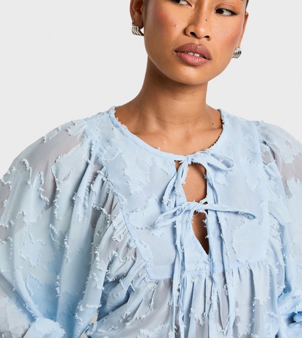 بوهو  - أزرق Casual Tops