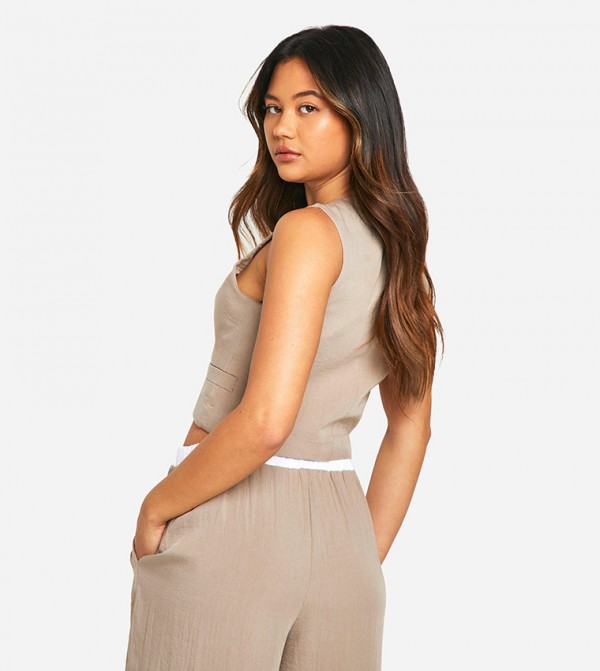 boohoo  Clothing - Beige Waistcoats