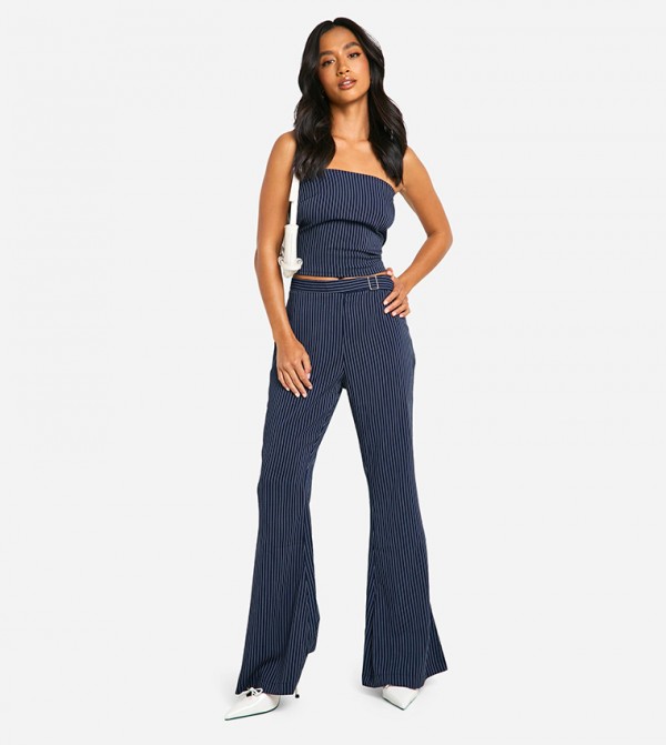 boohoo  Pants & Leggings - Navy Casual Pants