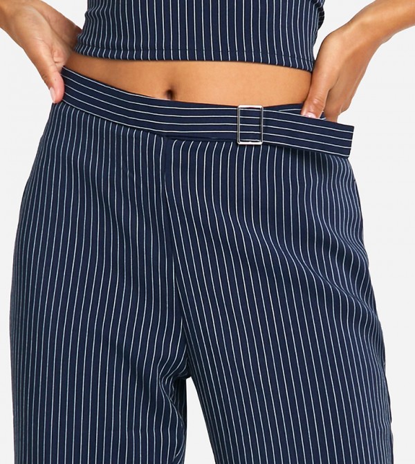 boohoo  Pants & Leggings - Navy Casual Pants