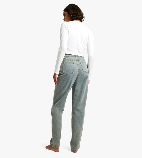 boohoo  - Blue Straight Jeans