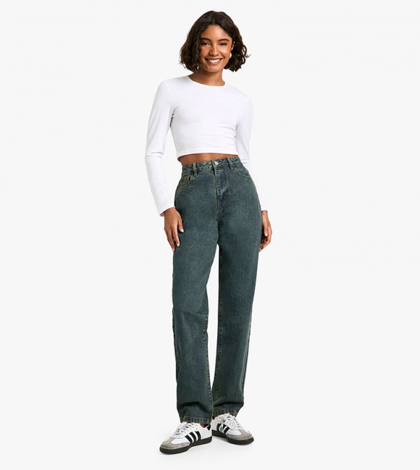 boohoo  - Blue Straight Jeans