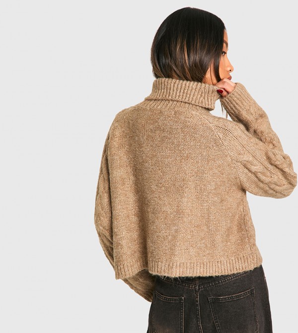 boohoo  Clothing - Brown Turtle neck Sweaters