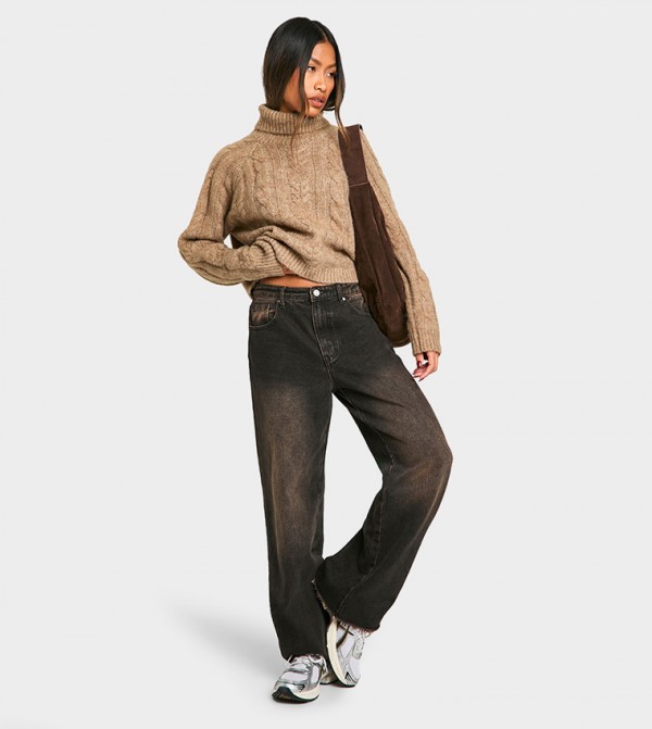 boohoo  Clothing - Brown Turtle neck Sweaters