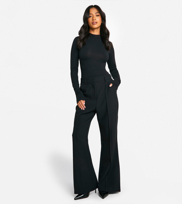 boohoo  Pants & Leggings - Black Casual Pants