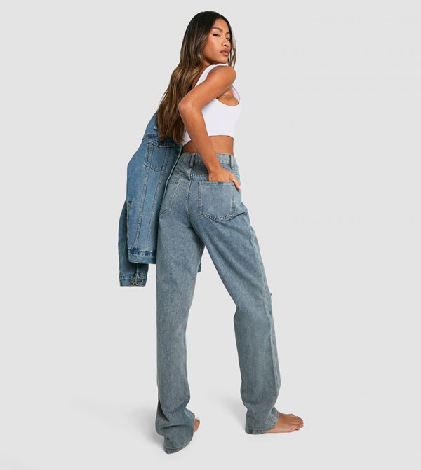 boohoo  Jeans - Blue Straight Jeans