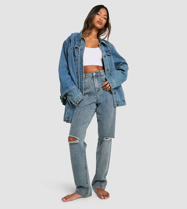 boohoo  Jeans - Blue Straight Jeans