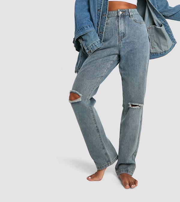 boohoo  Jeans - Blue Straight Jeans