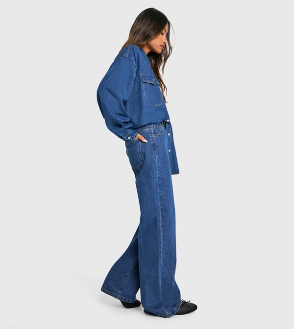 boohoo boohoo - Blue Wide Leg Jeans