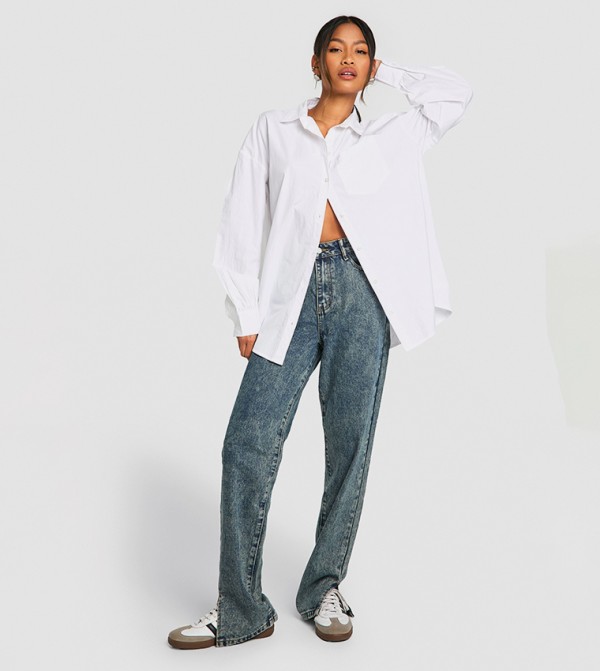 boohoo  Jeans - Blue Straight Jeans