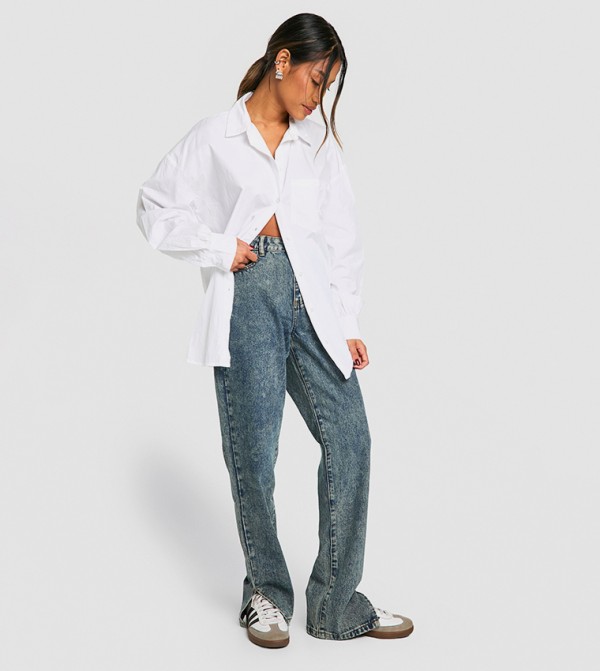 boohoo  Jeans - Blue Straight Jeans