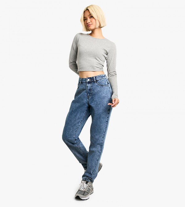 بوهو بوهو - أزرق Mom Jeans