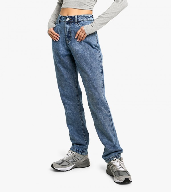 بوهو بوهو - أزرق Mom Jeans