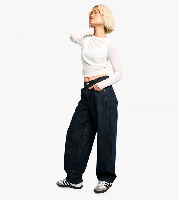 بوهو بوهو - كحلي Straight Jeans