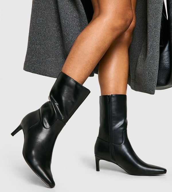 boohoo  Boots - Black Mid Calf Boots