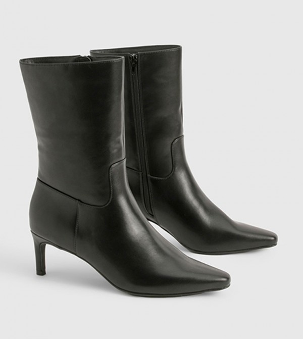 boohoo  Boots - Black Mid Calf Boots