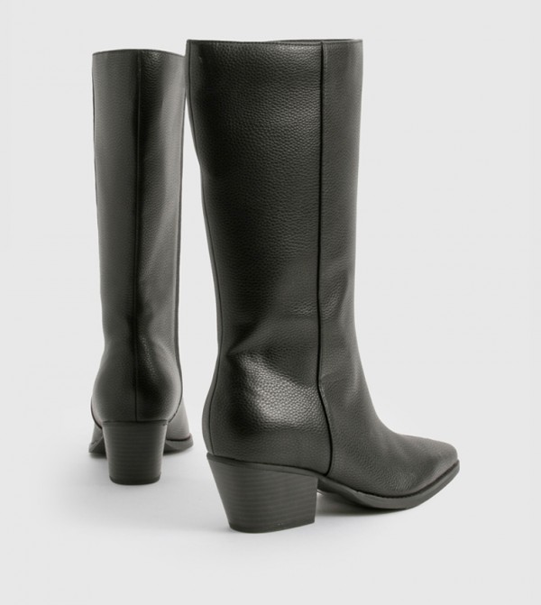 boohoo  Shoes - Black Mid Calf Boots