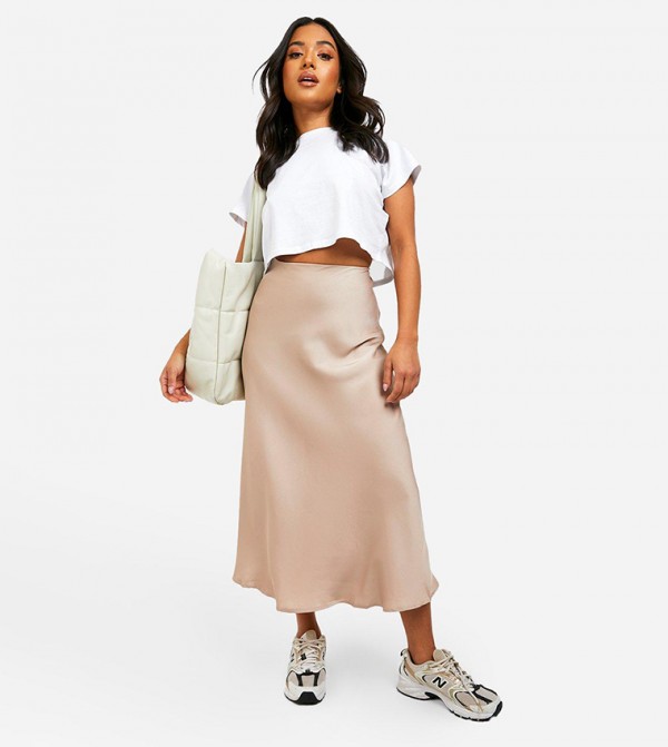 بوهو  - بيج Maxi Skirts