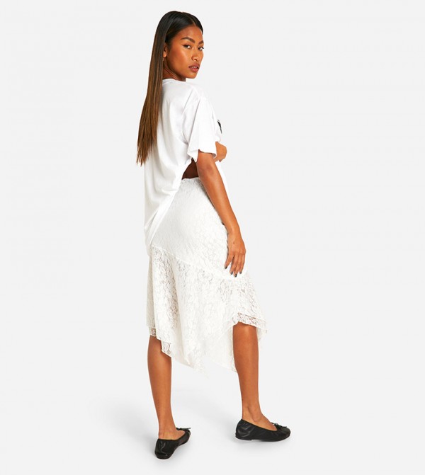 boohoo  Skirts - White Midi Skirts