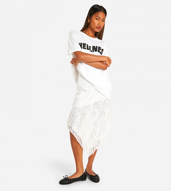 boohoo  Skirts - White Midi Skirts