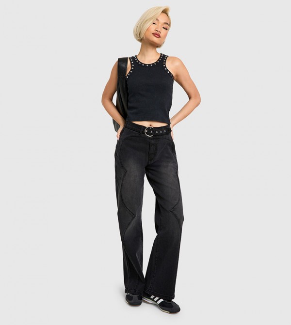boohoo boohoo - Black Wide Leg Jeans
