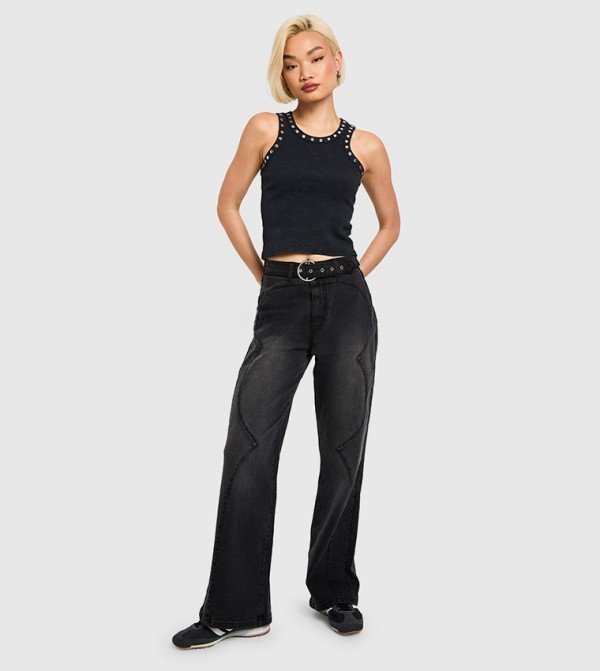 boohoo boohoo - Black Wide Leg Jeans