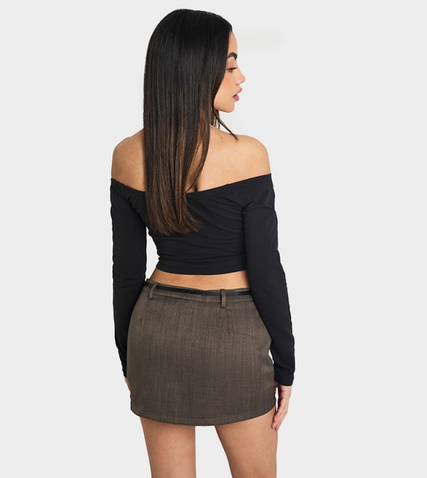 بوهو بوهو - أسود Cropped Tops