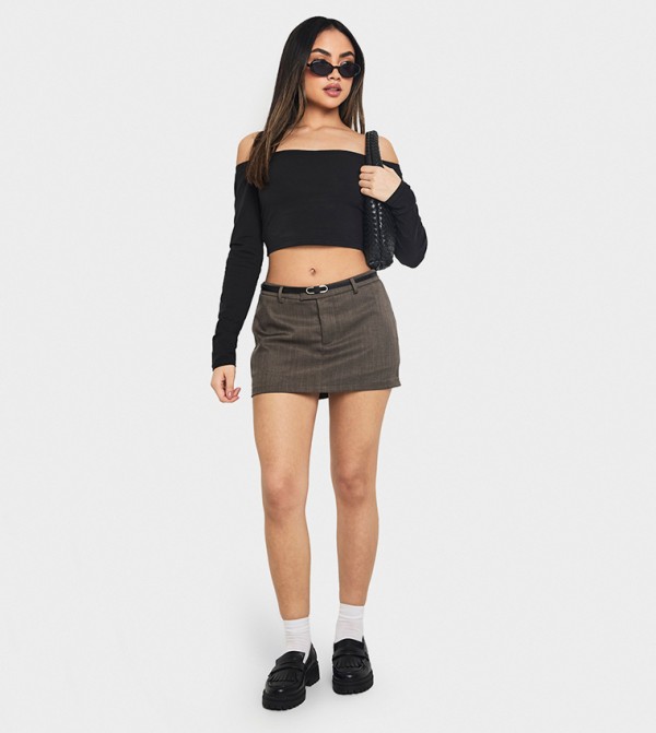 بوهو بوهو - أسود Cropped Tops