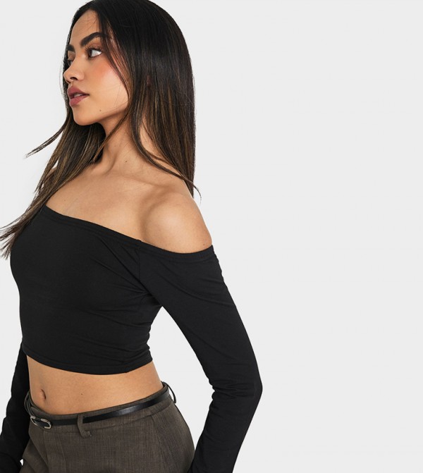 بوهو بوهو - أسود Cropped Tops