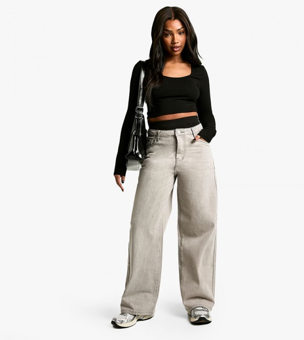 بوهو بلوزات - أسود Cropped Tops