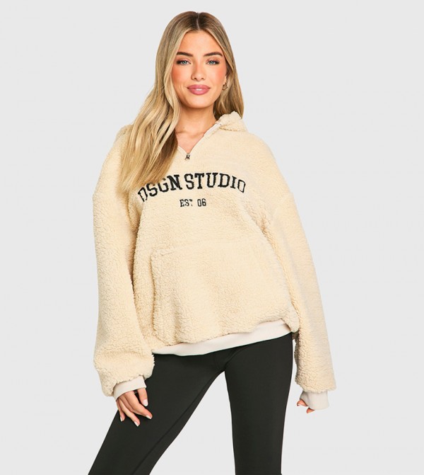 boohoo  Hoodies & Sweatshirts - Beige Hoodies